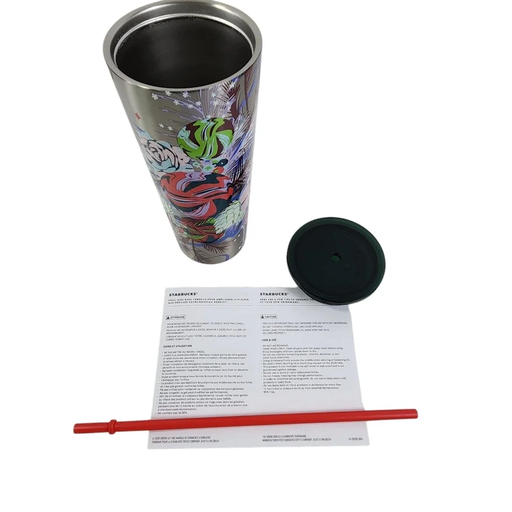 Starbucks Christmas 2023 Festive Stars Ornaments Stainless Steel Tumbler 24 Oz